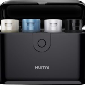 Travel Bottles with Case, 4x2oz TSA Approved, Leak-Proof, Press to Unlock, Compact & Portable Travel Toiletries (Black)