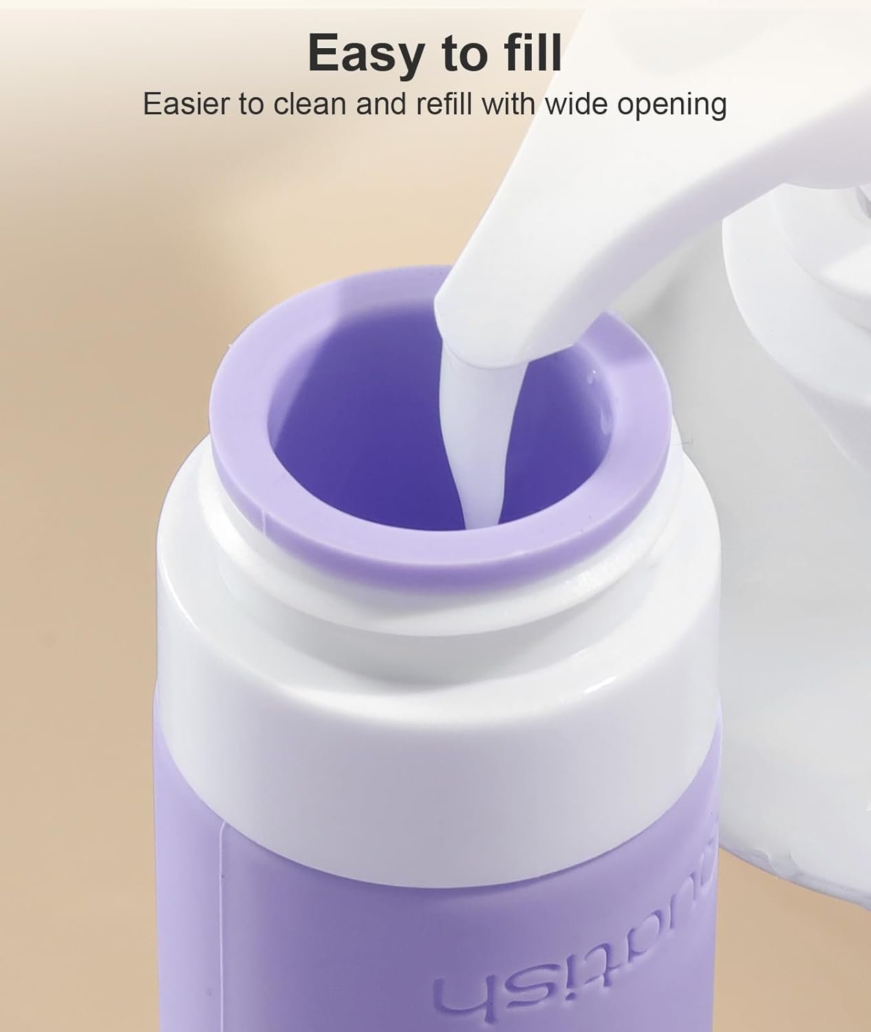 Quatish Travel Bottles for Toiletries 6 Pack, Original Patented Leakproof 3 oz Tsa Approved Travel Size Containers, BPA Free Silicone Shampoo and Conditioner Bottles, Cruise Camping Essentials, Purple - Image 4