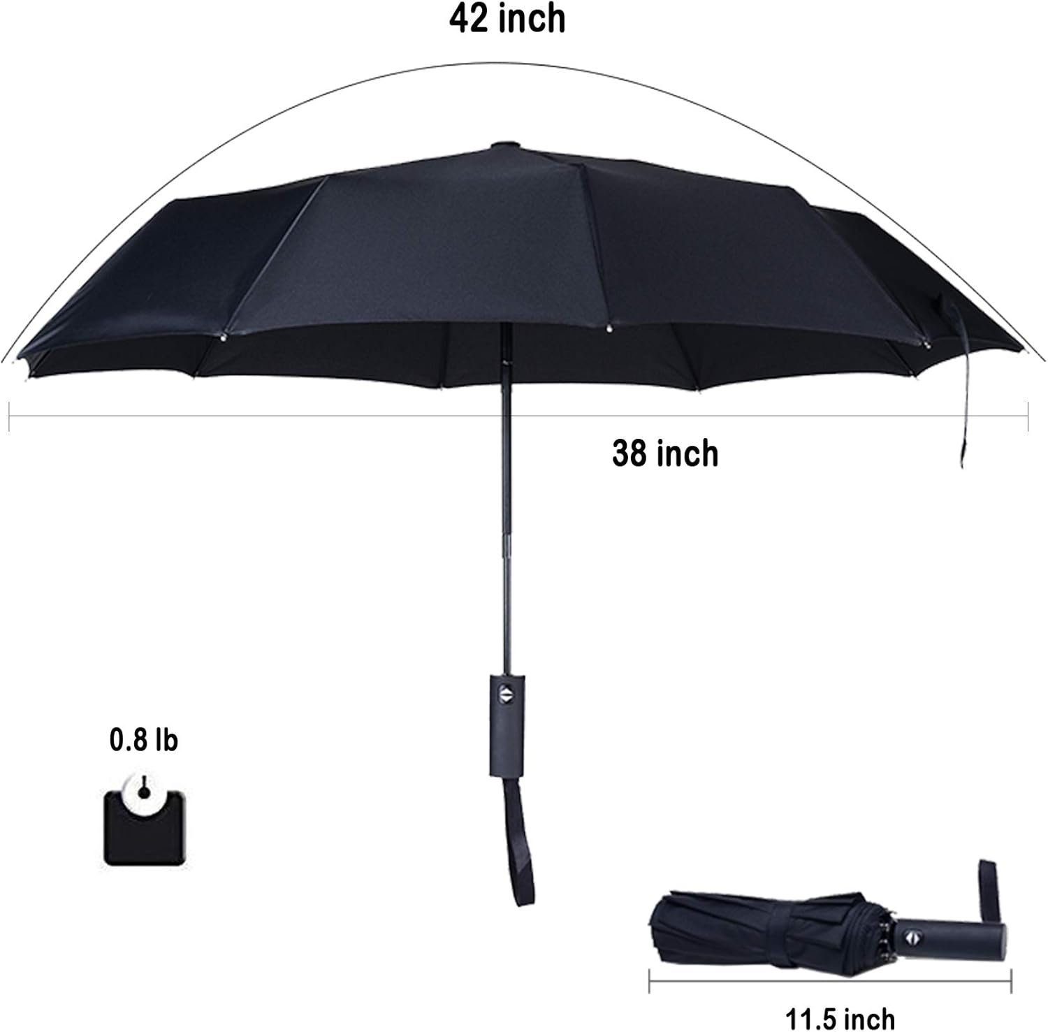 PFFY 2 Packs Travel Umbrella Windproof Auto Open & Close Collapsible Folding Small Compact Backpack Car travel Essentials Purse Umbrellas for Rain - Image 8