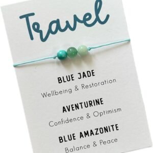 Travel bracelet | Holiday anklet | Blue Jade Aventurine Blue Amazonite | Crystals for travel | Travel gift