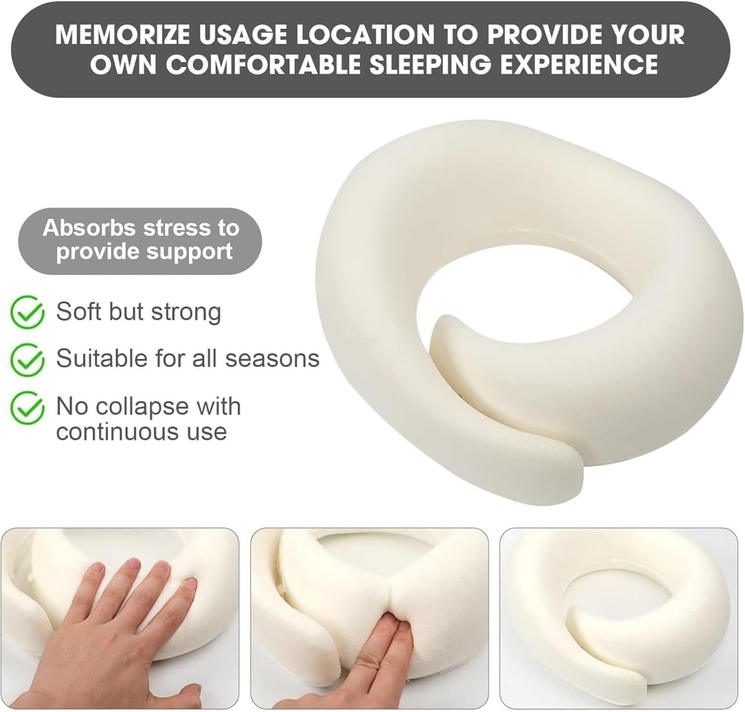 WEERSHUN Travel Pillow for Airplanes, 2026 New Memory Foam Neck Pillow with Chin Wrap for Traveling, Suitable for Airplanes, Offices and Cars (Dark Gray) - Image 6
