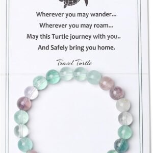 MAIBAOTA Elephant Gifts for Women Elephant/Cat/Turtle/Owl Bracelet 8 mm Round Gemstones Animal Style Bracelets Stretch Bracelet Christmas Gifts for Women