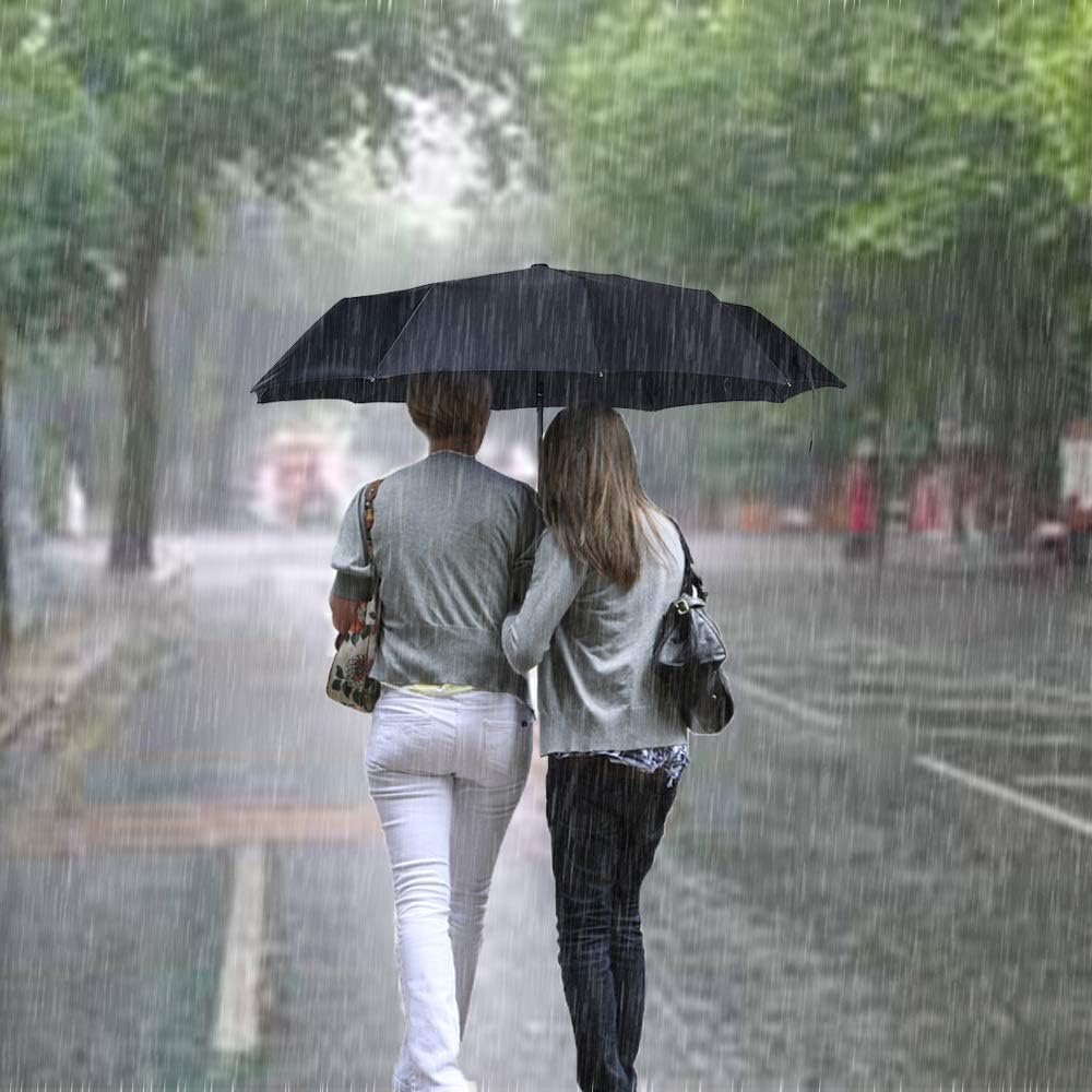 PFFY 2 Packs Travel Umbrella Windproof Auto Open & Close Collapsible Folding Small Compact Backpack Car travel Essentials Purse Umbrellas for Rain - Image 7