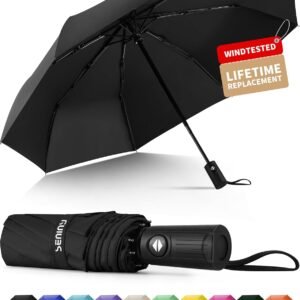 Seniny Windproof Travel Umbrella, Automatic Umbrellas for Rain, Portable & Compact Umbrellas for Backpack, Strong UV for Protection, Folding Small Sun Umbrella for Car, Walking