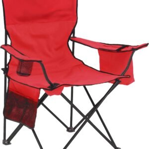 Coleman Portable Camping Chair with 4-Can Cooler, Cushioned Seat & Back with Side Pockets & Cup Holder, Carry Bag Included, Great for Camping, Tailgating, Firepits, Patio, & More