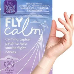 Laki Naturals Fly Calm Patch (1 Count, Pack of 8) - Relax Nerves, Support Stress - Natural Ingredients to Support Airplane Stress - Calm Your Fear of Flying Naturally