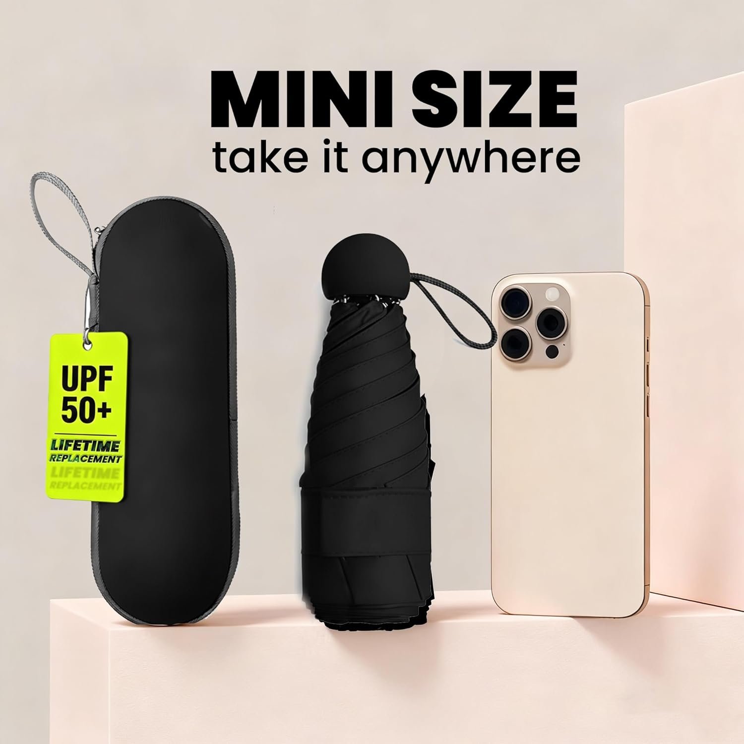 Mini Umbrella for Purse with Case, Sturdy Travel Essentials, UV Sun Protection Lightweight Compact Manual Open Close, Tiny Pocket Fits Purse Backpack, Women Kids Men - Image 7