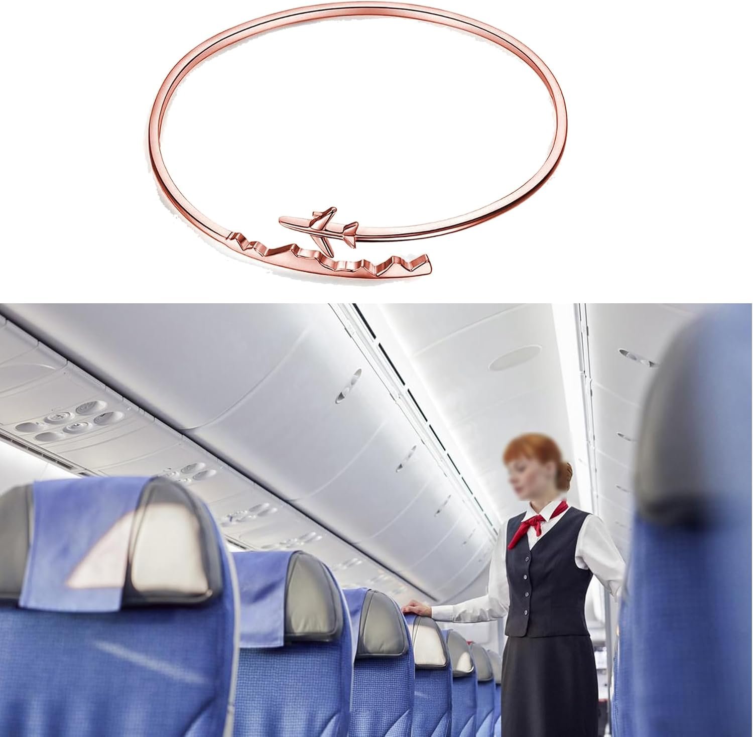 BAUNA World Travel Airplane Bracelet Pilot Gift Open Cuff Bangle Bracelet Aviation Jewelry Flight Attendant Gift - Image 7