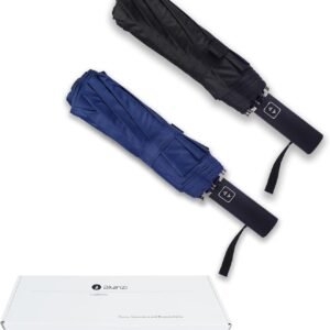 Bluinzi 46 Inch Compact Umbrellas for Rain - Travel Small Umbrella - Automatic Folding Umbrella - Windproof Portable Umbrella, Double 10-rib