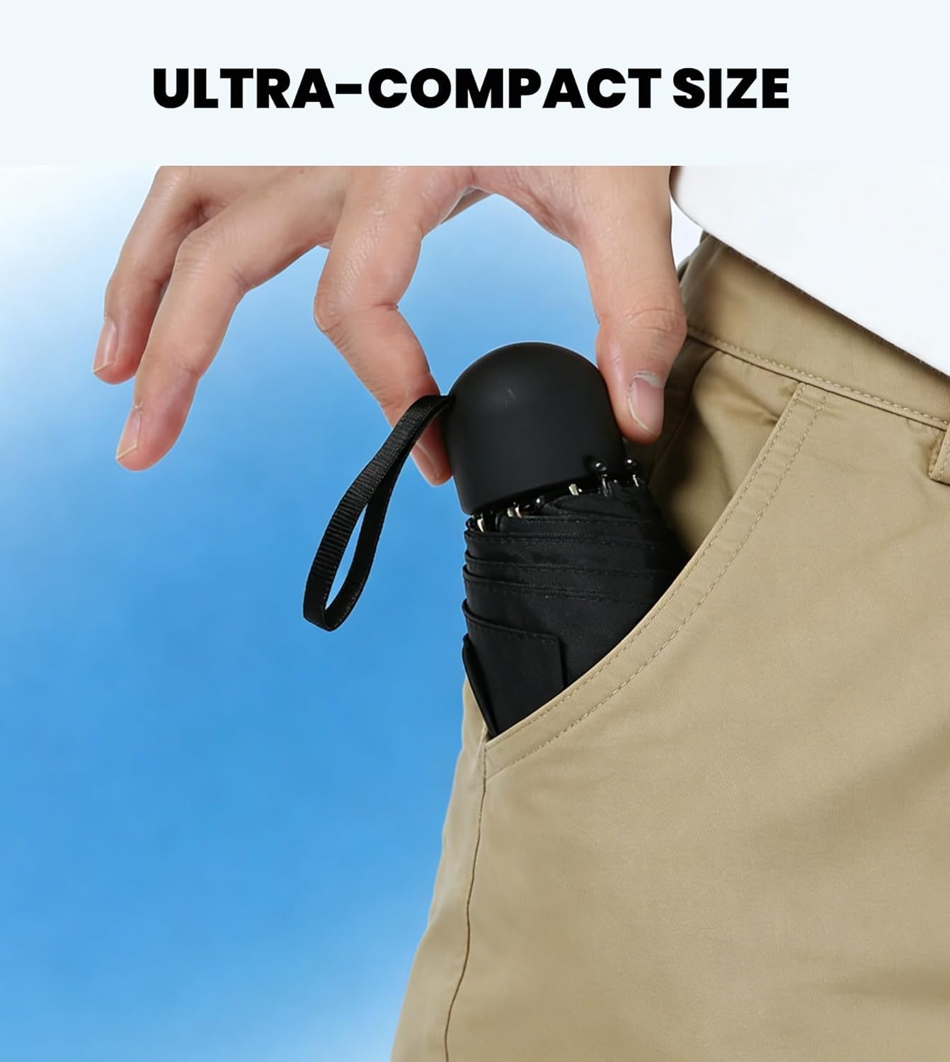 Mini Umbrella for Purse with Case, Sturdy Travel Essentials, UV Sun Protection Lightweight Compact Manual Open Close, Tiny Pocket Fits Purse Backpack, Women Kids Men - Image 5
