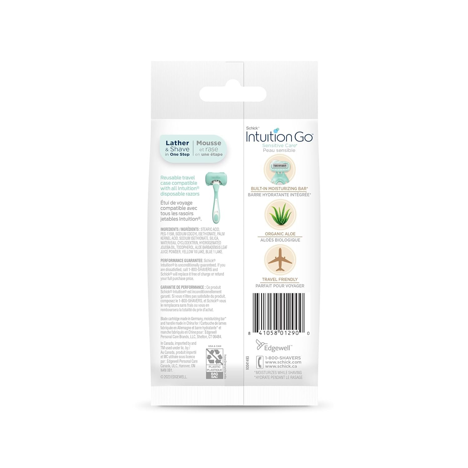 Schick Intuition Go Disposable Razor for Sensitive Skin, 1ct, Razors Sensitive Skin, Women’s Disposable Razors with Organic Aloe, Travel Razor | Stocking Stuffer - Image 8