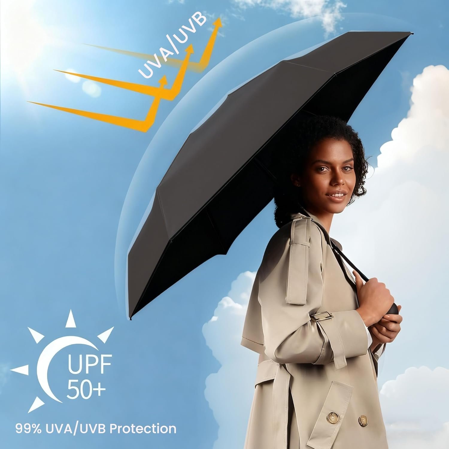 Mini Umbrella for Purse with Case, Sturdy Travel Essentials, UV Sun Protection Lightweight Compact Manual Open Close, Tiny Pocket Fits Purse Backpack, Women Kids Men - Image 9