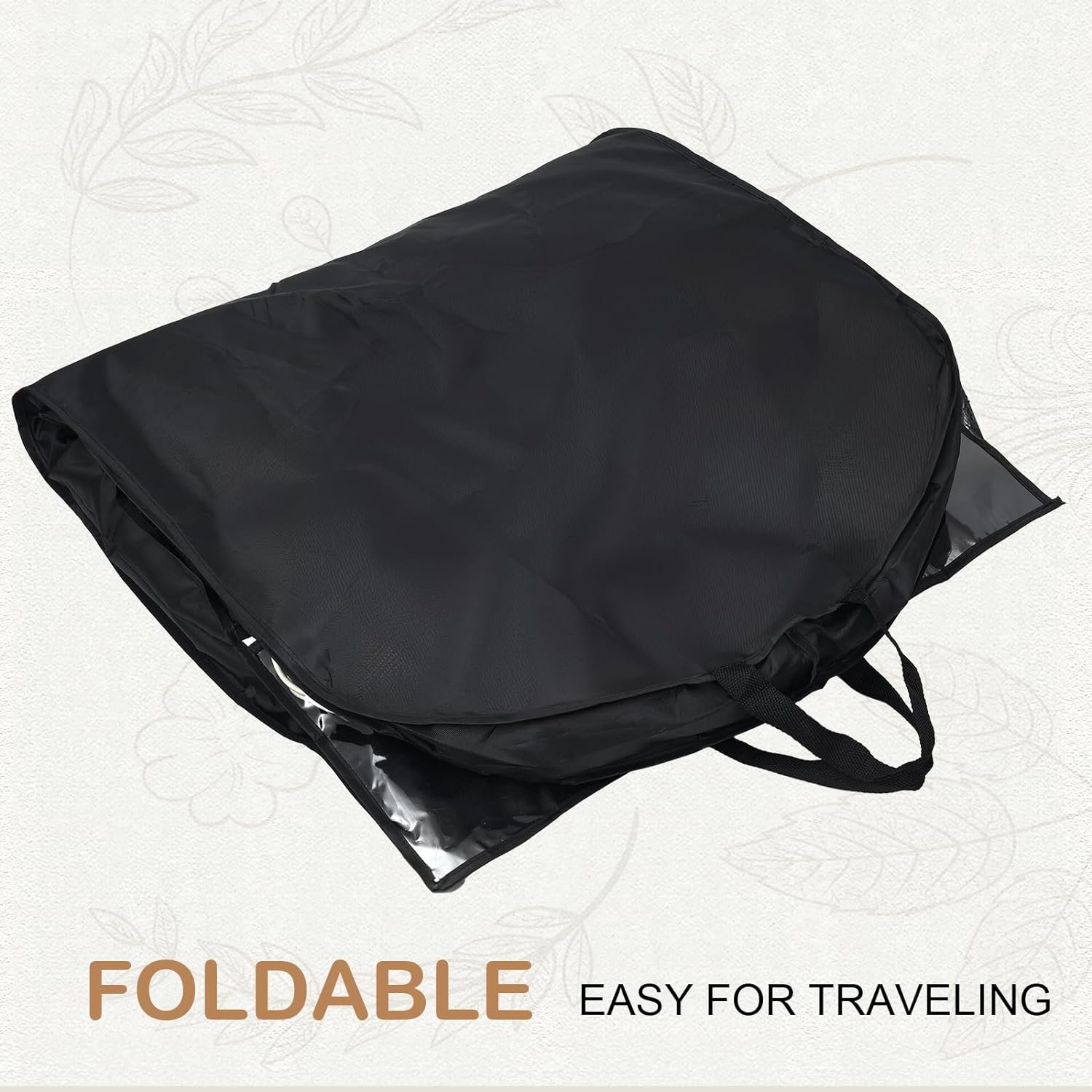 54" Garment Bags for Travel and Storage, Travel Suit Bags for Men Women with 2 Clear Pockets, Storage bags for Clothes, Suits, Dress, Shirts, Coats (Black) - Image 6