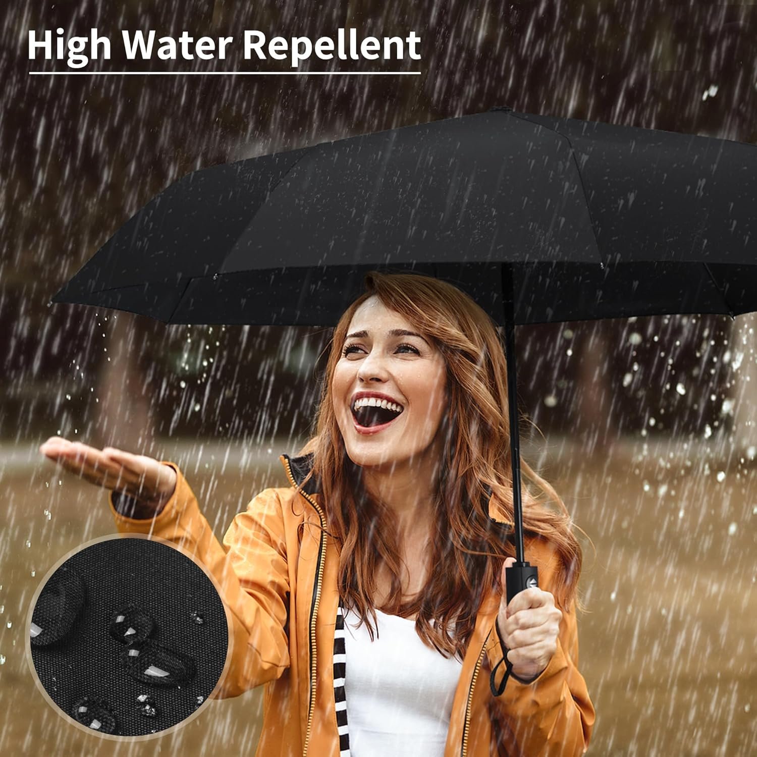 Seniny Windproof Travel Umbrella, Automatic Umbrellas for Rain, Portable & Compact Umbrellas for Backpack, Strong UV for Protection, Folding Small Sun Umbrella for Car, Walking - Image 6