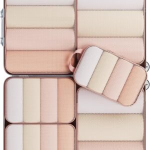 Veken 6/9/11 Set Compression Packing Cubes for Travel Essentials,Compressible Expandable Large Luggage Suitcase Organizer Bags for Clothing,Durable Space Saver Storage Bags(Beige)