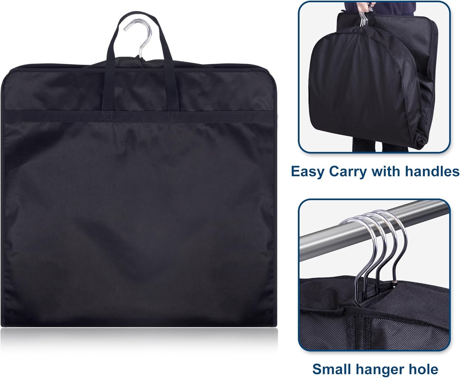 KIMBORA 43" Suit Bags for Closet Storage and Travel, Gusseted Hanging Garment Bags for Men Suit Cover With Handles for Clothes, Coats, Jackets, Shirts(3 Packs) - Image 4