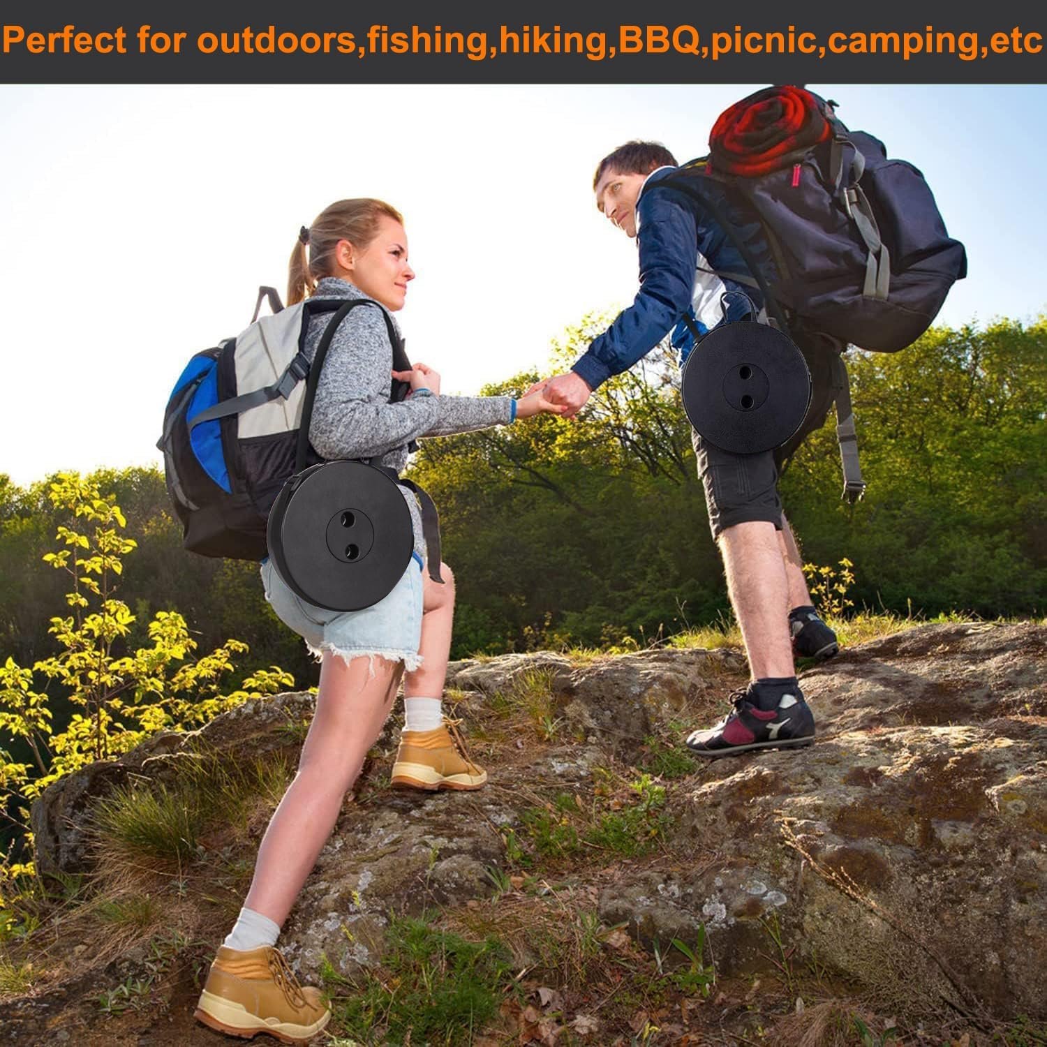 Fishboy Upgraded Collapsible Stool, 400lbs Max Weight, Lightweight But Sturdy, Portable Retractable Folding Telescoping Foldable Camping Stool for Adults Outdoor Fishing Hiking BBQ - Image 2