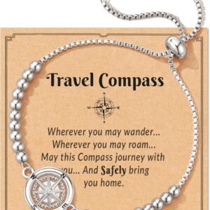 Shonyin Travel Gifts for Women with Sentimental Blessing Card, Unique Meaningful Good Luck Gift for Safe Travel