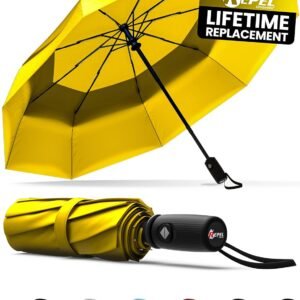Repel Windproof Travel Umbrella - Compact & Withstands Winds up to 100MPH , Strongest Premium Auto Folding Umbrella for Rain and Sun - Durable, Light & Portable for Women & Men , Fits Backpack & Cars