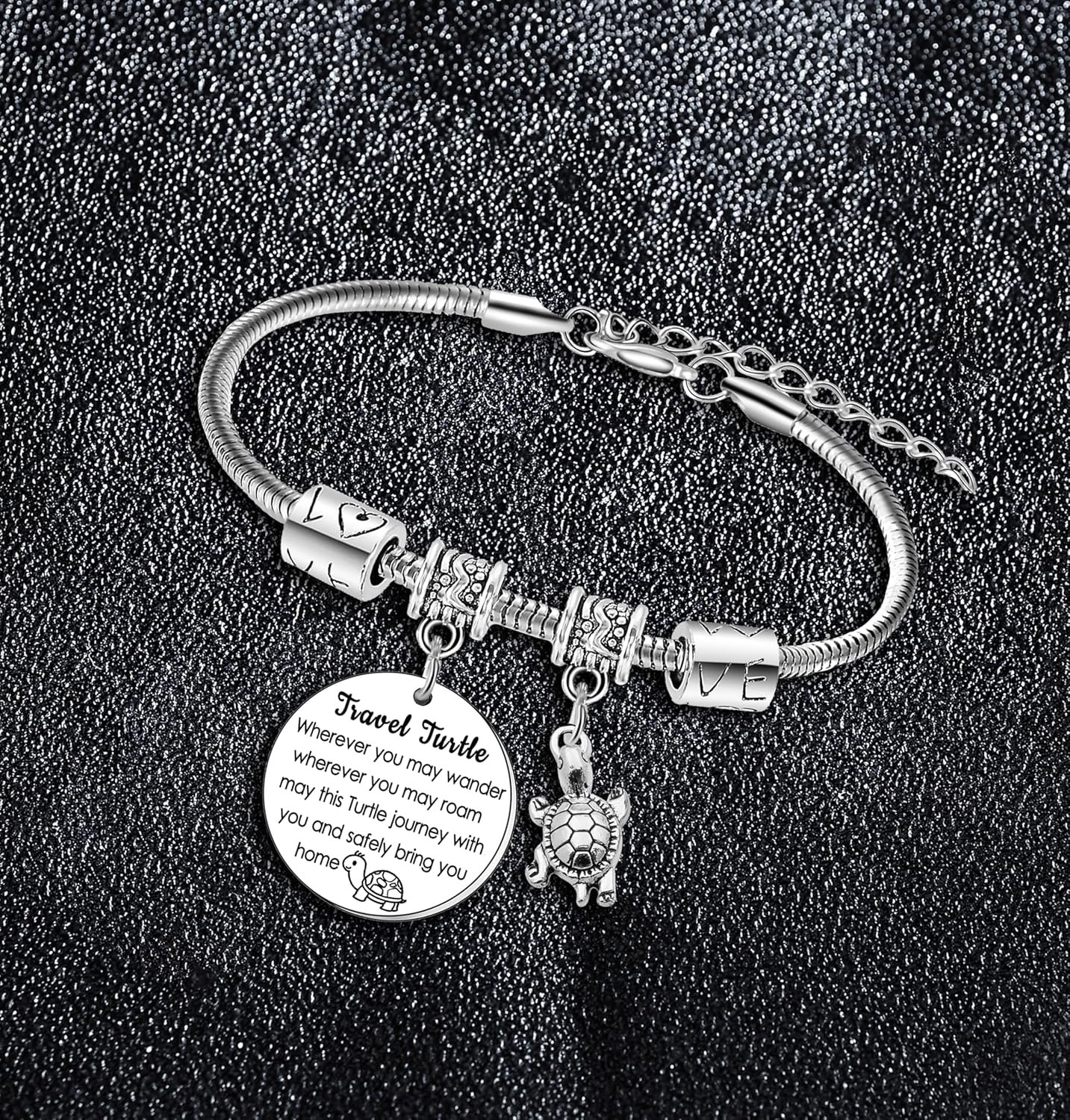 Travel Turtle Bracelet for Women Cute Turtle Charm Bracelets Travel Gifts for for Daughter Sister Best Friends Niece Birthday Gifts Good Luck Gift Tortoise Bracelet Jewelery Graduation Gifts for Her - Image 3